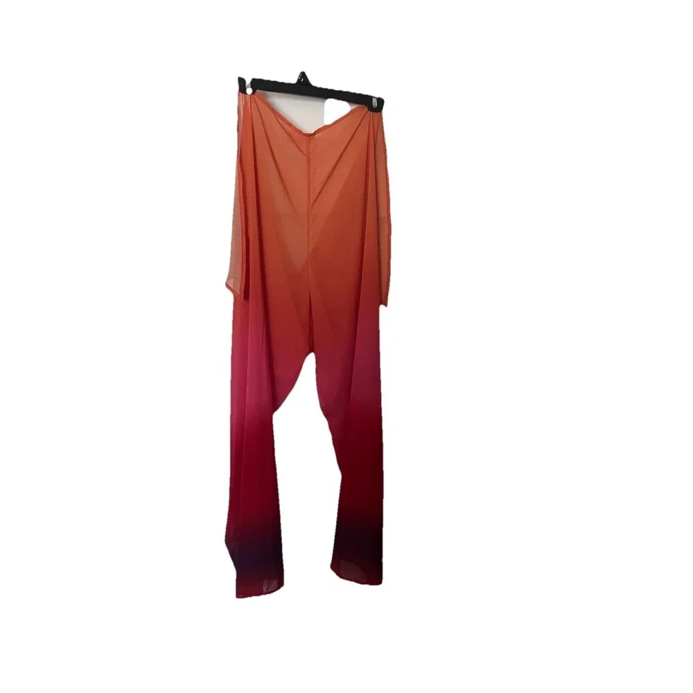 VICTORIA'S SECRET SWIM BEACHWEAR MESH TIE-FRONT COVER-UP PANTS Pink Ombré  M